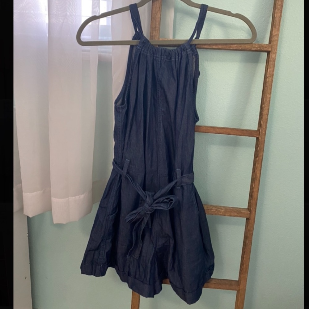 Denim tie romper